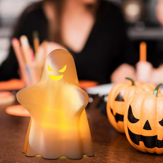 Ceramic Ghost, Small Cute Ghost Figurines, Halloween Ghost Sculpture Statue, Spooky Ceramic Ghost Decorations, Farmhouse Tiered Tray Table Centerpieces Shelf Mantel Decor