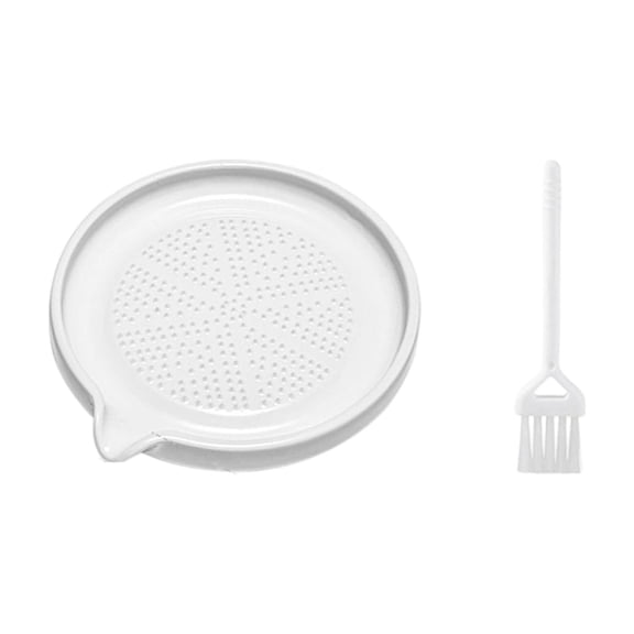 Ceramic Ginger Garlic Grater Plate with Spout, Drainable Porcelain Zester Grater for Ginger Garlic Onion, Easy Rinse Grinding Dish for Cooking Seasoning Prep,Cat Shape