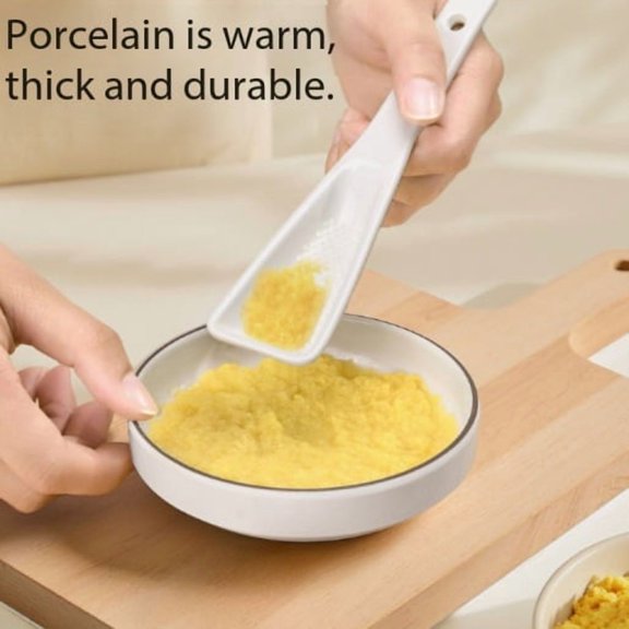 Ceramic Ginger Garlic Grinder Manual Paste Maker - Compact Kitchen Tool for Fresh Spice Paste, Easy Clean Grinding Disc