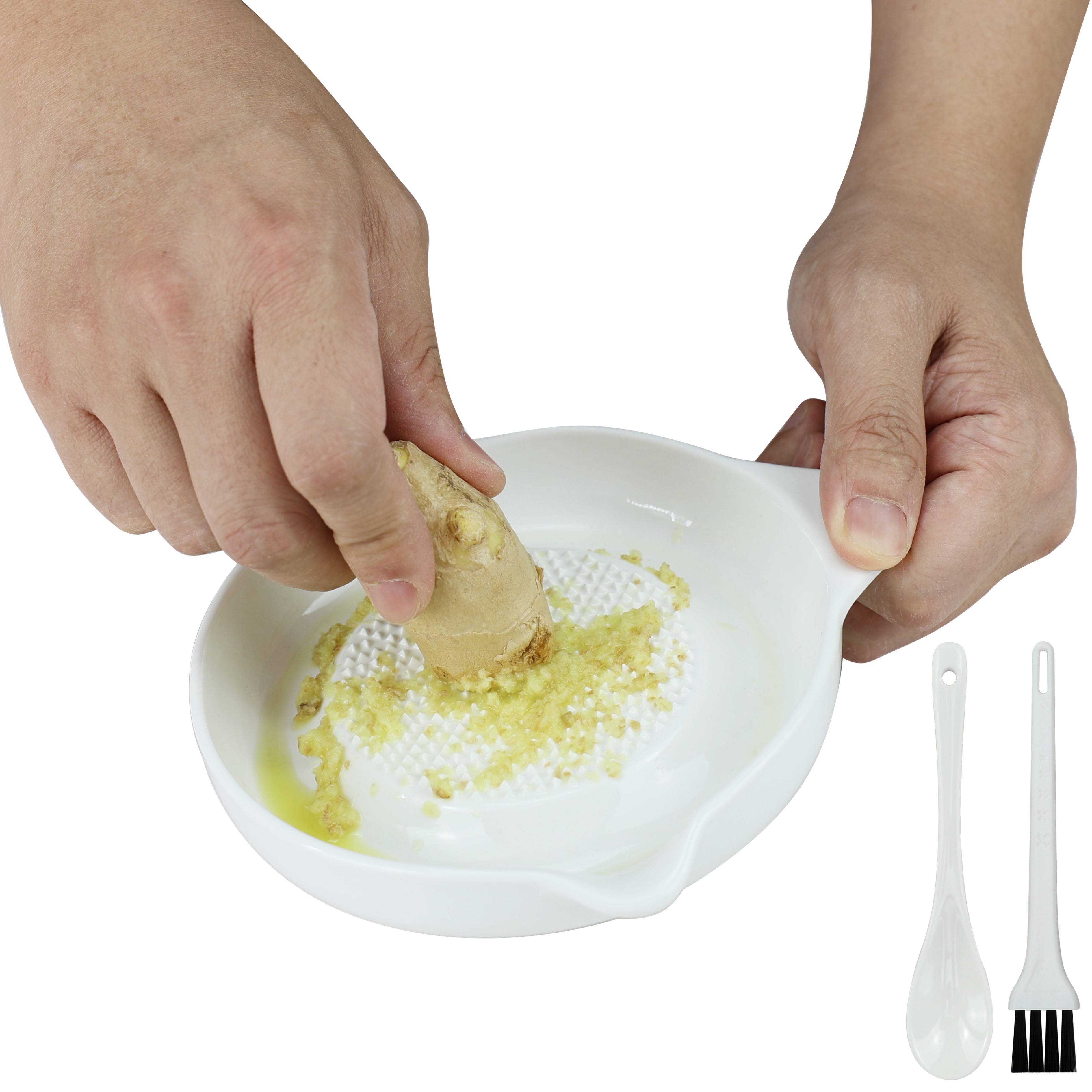 Ceramic Ginger Grater for Grinding Wasabi Fruits Vegetables Ginger Garlic Cheese, Package with