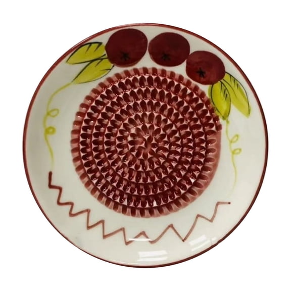 Ceramic Ginger Grater with Raised Teeth Makes Smooth Paste, Compact Kitchen Prep Tool for Garlic, Turmeric and Nursery Food