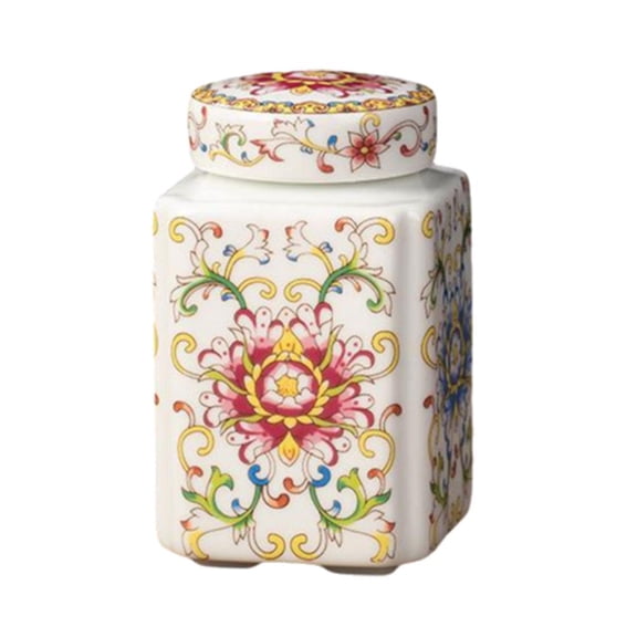 Ceramic Ginger Jar with Lid 200ml Decorative Storage Vase for Home Kitchen or Office