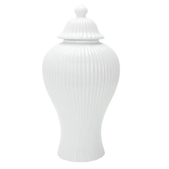 Ceramic Ginger Jar with Lid for Kitchen Counter, Flower Vase for Living Room/Office/Wedding/Table Decoration