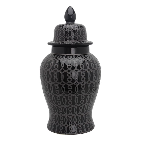 Ceramic Ginger Jars with Lid Temple Jar Vase for Cupboard Office Decoration, Ginger Jar for Home Decor, Decorative Ceramic Temple Jar with Lid