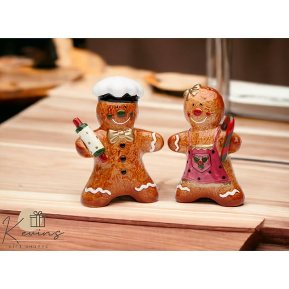 Ceramic Gingerbread Salt and Pepper Shakers Mom