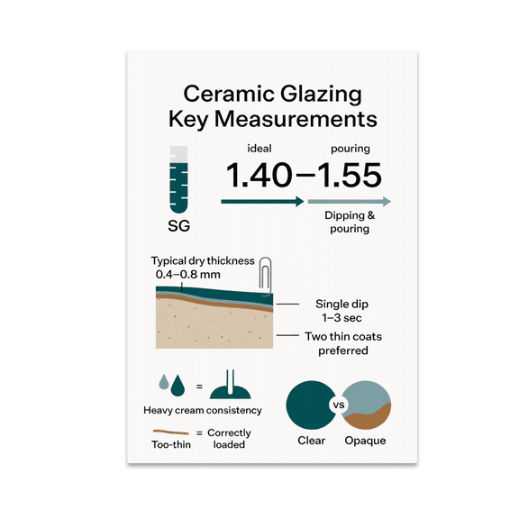 Ceramic Glazing Key Measurements Poster, Ceramic Studios, Glaze Testing, and Artist Inspiration, 13x19 Glossy Paper