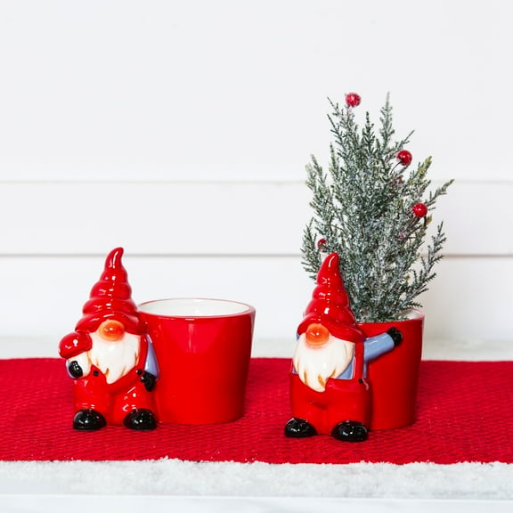 Ceramic Gnome Cache Pot, 2 Asst