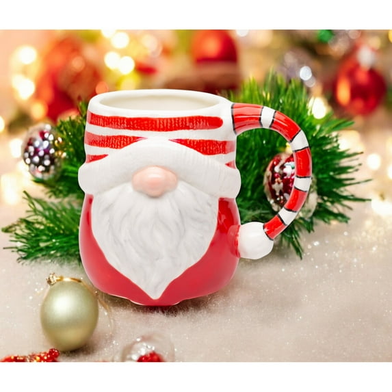 Ceramic Gnome Santa Mug, Christmas Mug, Milk for Santa, Gnome Collector Gift