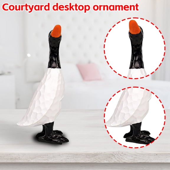 Ceramic Goose Figurine Decorative Sculpture Animal Ornament for Home Office Living Room Shelf Tabletop Display
