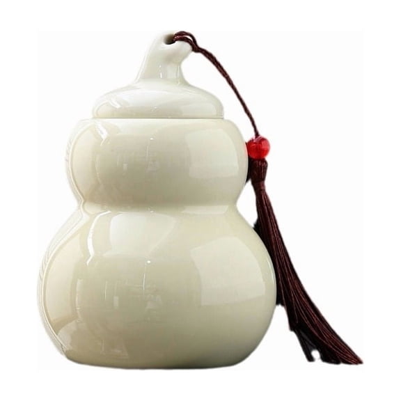 Ceramic Gourd Tea Jar Airtight Storage for Loose Leaf Herbs Pills