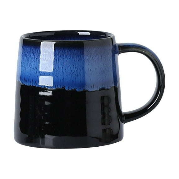 Ceramic Gradient Coffee Mug - 16oz Insulated Wide Mouth Cup for Hot & Cold Drinks - Ergonomic Handle, Easy to Clean - 9x10cm, 551g - Home & Office Use