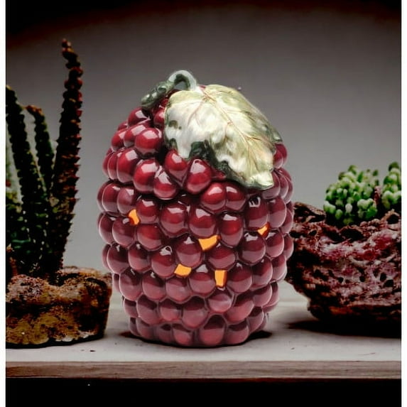 Ceramic Grape Tart Burner 6in Vintage  Kitchen Farmhouse