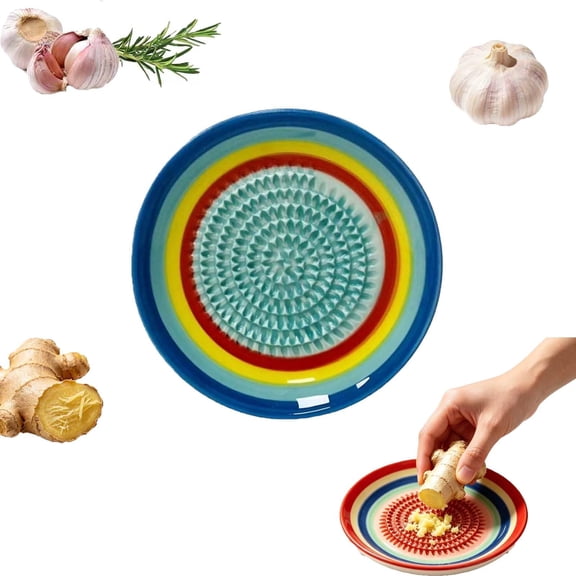 Ceramic Grater Plate, 4.52in Grater for Ginger Garlic Onion, Cheese Lemon Chocolate Fruits Vegetables, Kitchen Grater for Home Use,