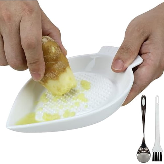 Ceramic Grater Plate for Grinding Wasabi Ginger Garlic Cheese Carrot Fruits Vegetables, Working for Home Kitchen Cooking Preparation$$Home Decor, Kitchen, & Other