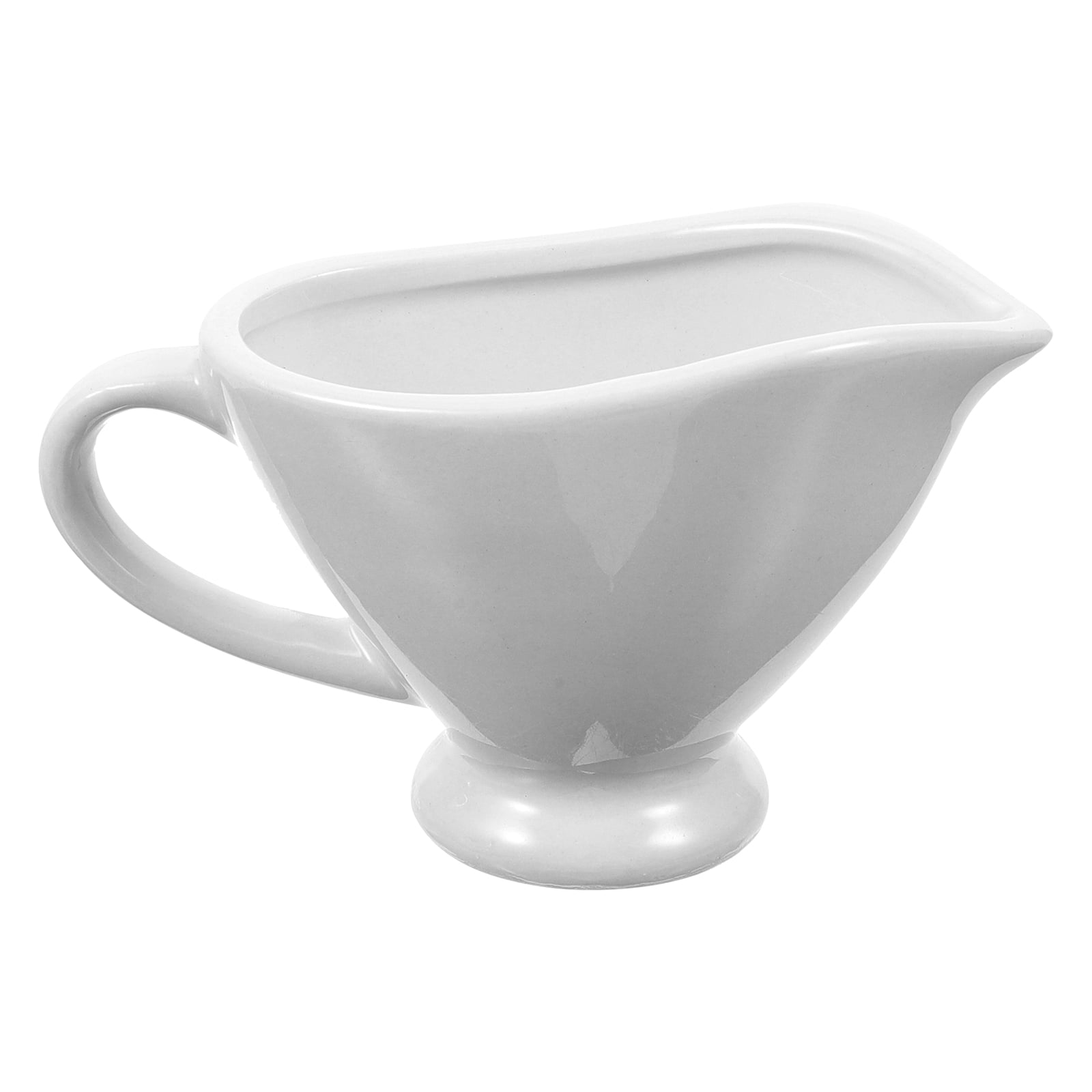 Ceramic Gravy Boat Porcelain Sauce Pitcher with Handle for Salad