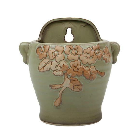 Ceramic Green Hanging Planter Wall Hanging Planter Ceramic Hanging Planter