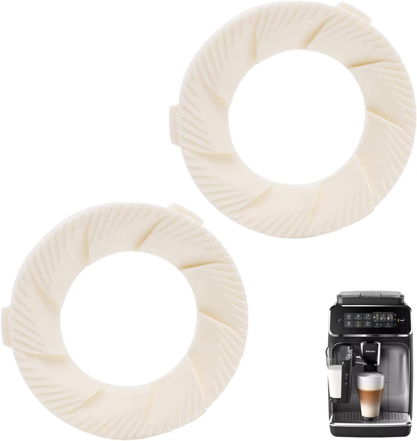 Ceramic Grinding Ring Grinding Disc, 2Pack 28 x 48mm, High Quality, Precisely Made Ceramic Grinding Rings for Coffee Machines, EP Series Grinder for Philips for Saeco LatteGo for Latte Go