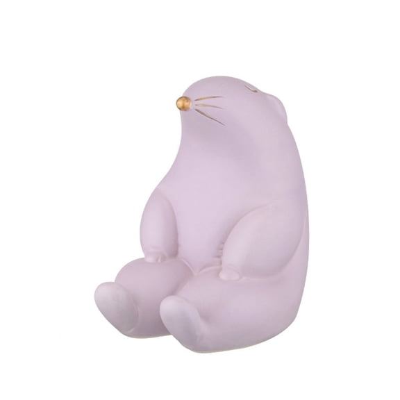 Ceramic Groundhog, Porcelain Groundhog Figurine Statue, Animals Figurines Ornaments, Mini Groundhog Home Decoration, Statues Decor for Garden Living Room Bedroom Office, Wedding Decor (Purple)