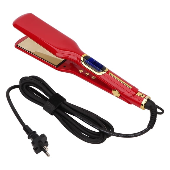 Ceramic Hair Straightener, Professional Flat Iron with Smart Thermostat, 1-inch Red Plate, Fast Heating for All Hair Types