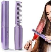 Ceramic Hairdressing Comb, 2-in-1 Electric Comb & Hair Straightener for Straight and Curly Hairs