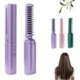 thumbnail image 1 of Ceramic Hairdressing Comb, 2-in-1 Hair Styler & Straightener, Portable Cordless & USB Rechargeable, 3 Adjustable Temperature Settings (150°C-200°C) for Frizz-Free Straight & Curly Styles, 1 of 10