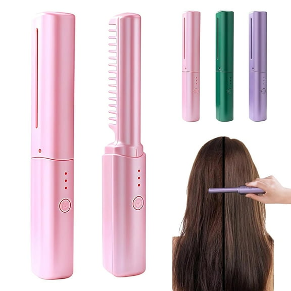 Ceramic Hairdressing Comb, Cedar And Ash Ceramic Comb, Latest Hairdressing Combs, Mini Dual Purpose Curling Iron Smooth Straight, Cordless 2-In-1 Touch-Up Combs For Less Frizz