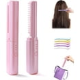 thumbnail image 1 of Ceramic Hairdressing Comb, Cedar and Ash Ceramic Comb, Smooth, Frizz-Free Hair Anytime, Anywhere, Latest Hairdressing Combs, Mini Dual Purpose Curling Iron, Cordless 2-in-1 Touch-Up Combs, 1 of 9