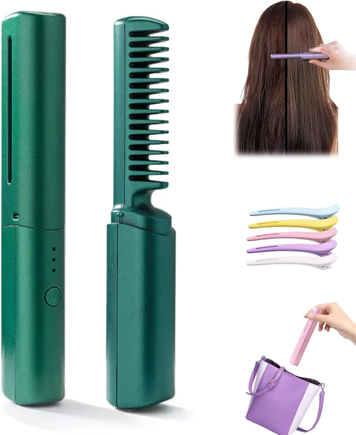 Ceramic Flat Iron - free comb to enhance styling Ceramic Hairdressing Comb, Cedar and Ash Ceramic Comb  main image 3