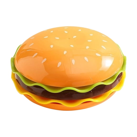 Ceramic Hamburger Plates and Bowls Sets, 5-Piece Novelty Stackable Burger Dinnerware Set, Fun and Cute, for Condiment Side Dishes BBQ Party, for Kids and Adults