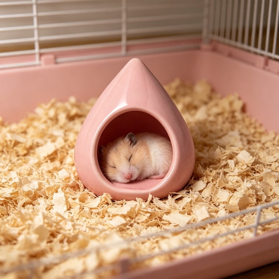 Ceramic Hamster Cooling House Small Pet Hideout Summer Cooling Nest Sand Bath House Heat Relief Easy Clean All Season Safe Ceramic Cave For Hamster Gerbil Cage Home Use