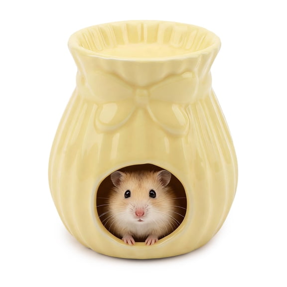 Ceramic Hamster Hideout Habitat House for Small Animals Gerbil Dwarf Hamster Mice Cool House for All Season Cute Decor Hut.