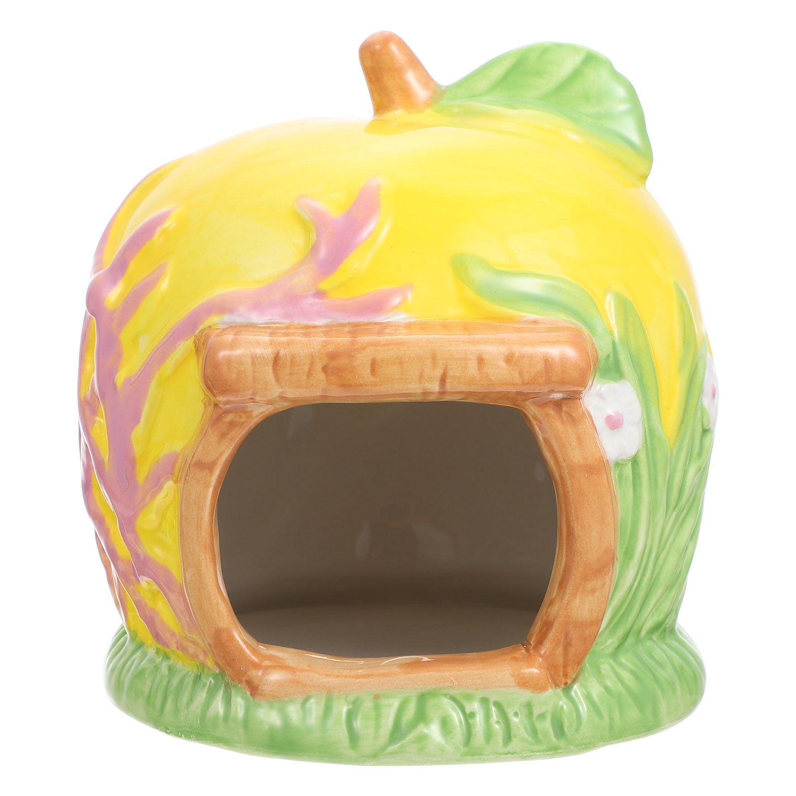 Ceramic Hamster Nest Hideout House Shaped Cave Critter Hut Small Warm