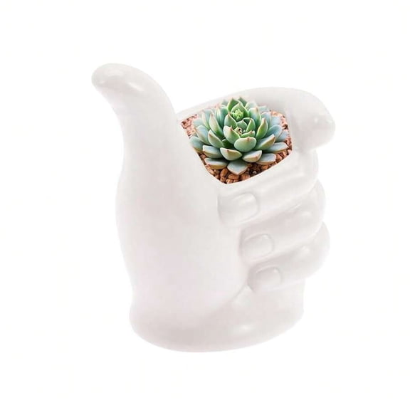 Ceramic Hand Shape Planter Small Flower Pot Creative Succulent Plant Pot Decorative Planter For Home Garden Office