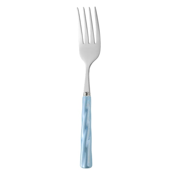 Ceramic Handle 304 Stainless Steel Fork, Elegant Heat-Resistant Kitchen Utensil for Daily Meals & Parties(D)