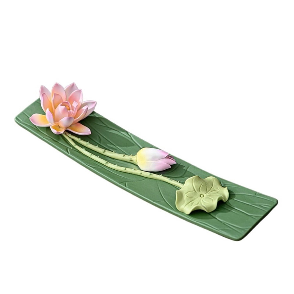 Ceramic Handmade Lotus Incense Holder Tea Ceremony Indoor Decorative Incense Burner