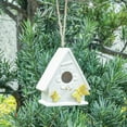 thumbnail image 1 of Ceramic Hanging Birdhouse Decorative Bird Home Nesting House - White, 1 of 7