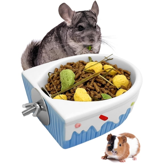 Ceramic Hanging Small Animal Food Bowl – Feeder for Chinchillas, Guinea Pigs, Rabbits, Hamsters, Ferrets & Gerbils
