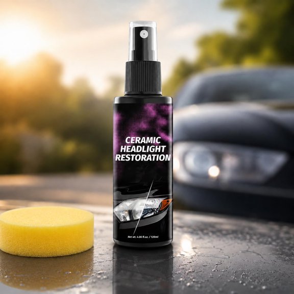 Ceramic Headlight Restoration Spray, Ceramic Headlight Coating, Used for Removing Fading, 120 mL