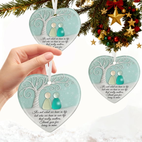 Ceramic Heart Friendship Pendant Hanging Ornament, Symbolic Keepsake Gift for Best Friends, Christmas and Valentine’s Day – Durable Handmade Ceramic Love Token for Multi-Scene Decor