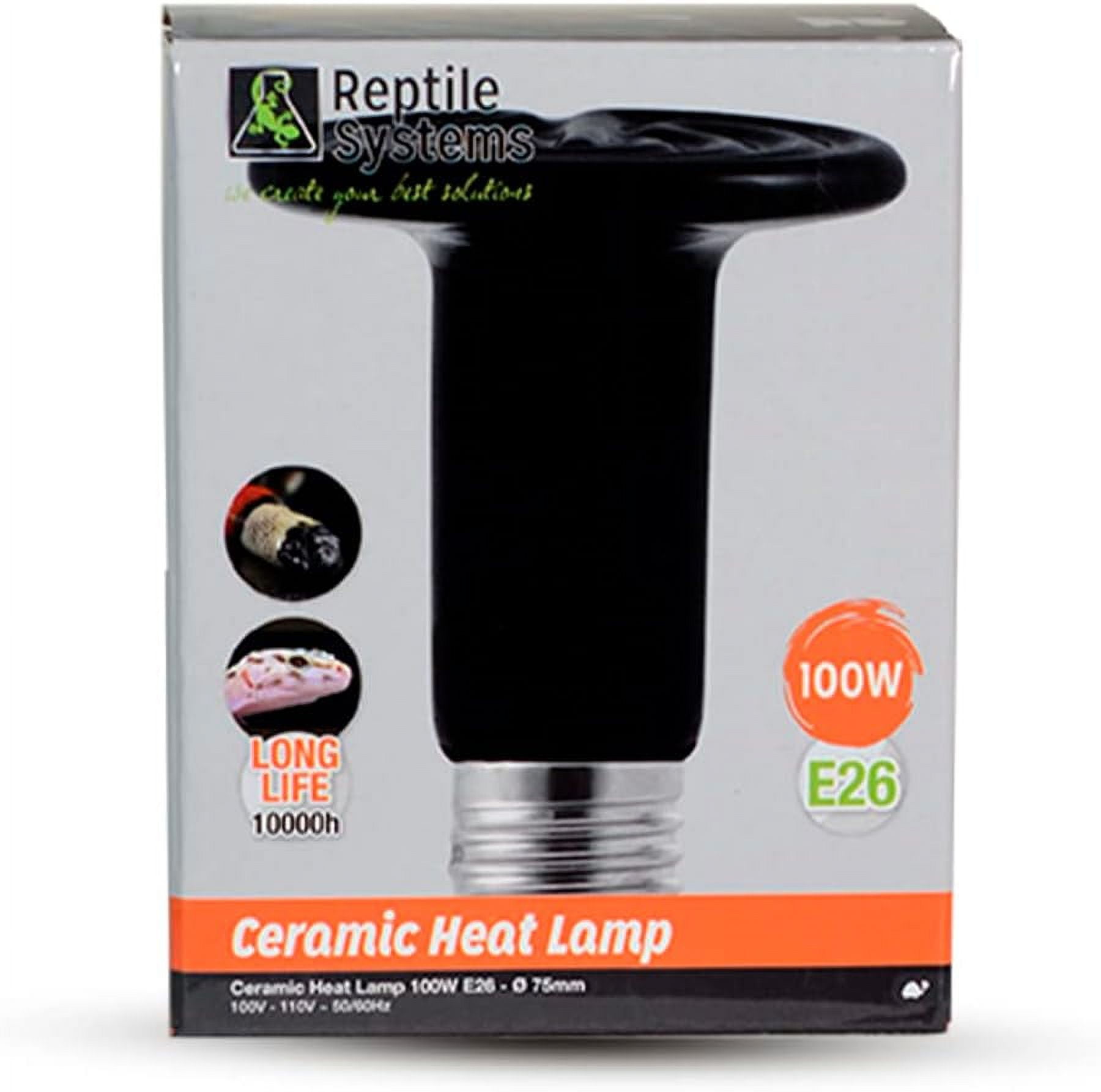Ceramic Heat Emitter (Che), 100W Reptile, Amphibian, Mammal & Baby Chick Heat Basking for