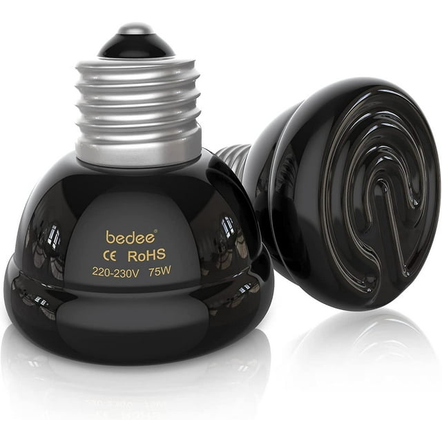 Ceramic Heat Lamp for Chickens, Reptiles, and More (2 Pack) 75W