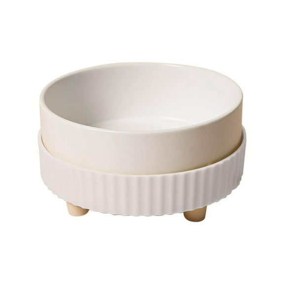 Ceramic Heated Pet Bowl for Cats and Dogs, Constant Temperature Feeding Bowl with Elevated Design for Cervical Spine Support, Dishwasher Safe Food and Water Bowl