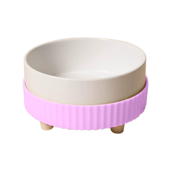 Ceramic Heated Pet Bowl for Cats and Dogs, Constant Temperature Feeding Bowl with Elevated Design for Cervical Spine Support, Dishwasher Safe Food and Water Bowl