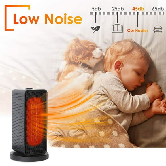 Ceramic Heater Desk Fan Oscillating Space Heater Fast Heating 3 Modes 180° Rotation for Home Office Bedroom Safe Portable Indoor Use