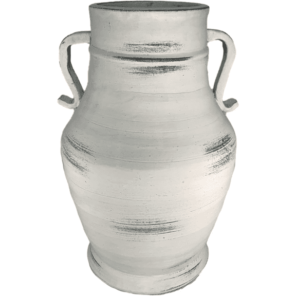 Aria Home White Ceramic Vase with Handles Vintage Urn for Flowers, Valentine & Birthday Gift, 12"