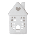 thumbnail image 1 of Ceramic House Tabletop Decoration, 6 Inch, Glossy Finish, Heart and Window Cutouts, Mantel and Shelf Decor, Candle or String Light Holder, 1 Piece, 1 of 3