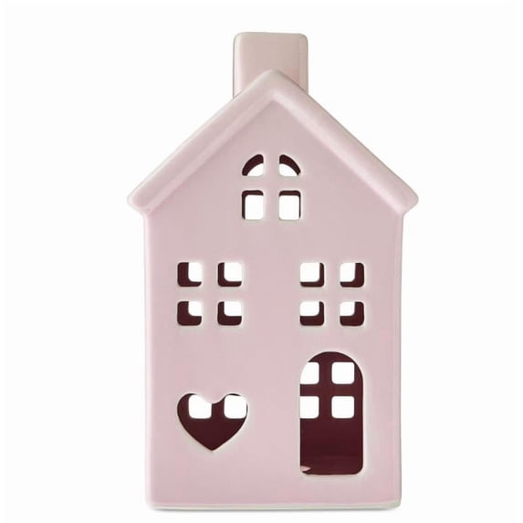 Ceramic House Tabletop Decoration - Romantic Aesthetic Upgrade, Minimalist Style, Glossy Valentine's Day Display for Mantel