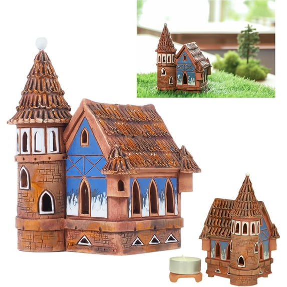 Handmade Ceramic Tea Light Candle Holder - Miniature House Replica From Kaysersberg, France
