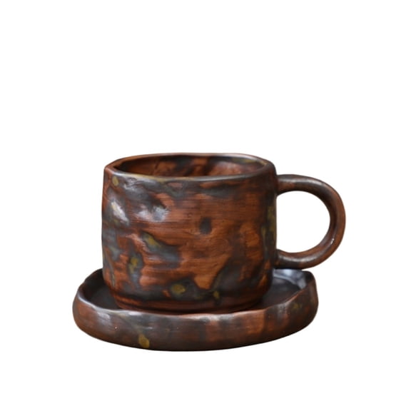 Ceramic Household Coffee/tea Cup with Plate and Handle for Restaurant Cafe