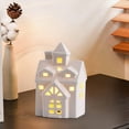 thumbnail image 1 of Ceramic Houses With LED Lights Glowing House Figurines for Tabletop Decor, Village Set Scene Props for Home and Party Celebrations, General Purpose Household Decoration, 1 of 8